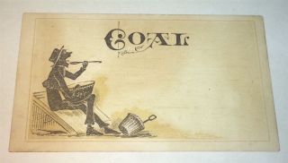 Rare Antique Victorian American Occupational Coal Worker Advertising Trade Card 2