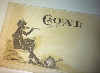 Rare Antique Victorian American Occupational Coal Worker Advertising Trade Card 3