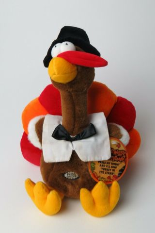 Main Joy Ltd Turkey In The Straw Shaking Singing 11 " Plush Pilgrim Turkey W/tag