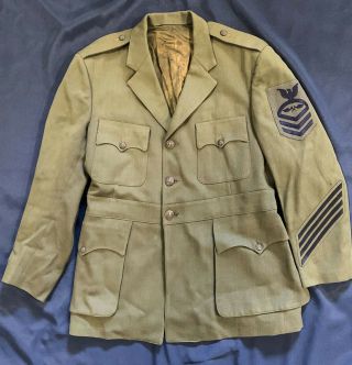 Ww2 Us Navy Chief Petty Officer Aviation Green Uniform With Insignia & Trousers