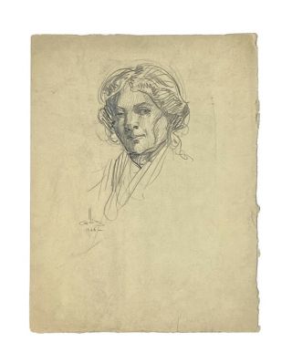 Walter Granville - Smith Pencil Drawing Of A Lady,  Signed And Dated 1926