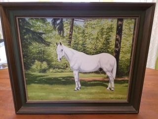 Framed Horse Portrait On Canvas Kathy R.  Partridge 1978