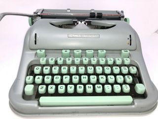 Hermes 3000 Portable Typewriter - Sea Foam Green - From Wwii Lieutenant General