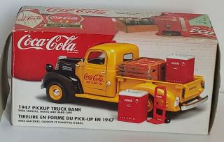 Vintage Coca - Cola Coke Ertl Die Cast Metal Yellow Delivery Truck Bank Nib