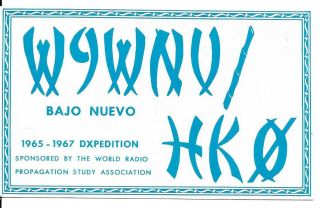 Qsl 1966 Bajo Nuevo Reef Island Don Miller Radio Card