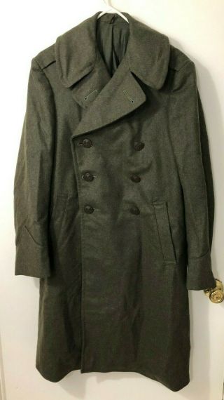 Ww2 Usmc Wool Alpha Overcoat 1944 - 1945 Size 1 - S