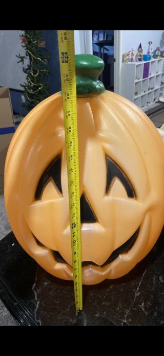 Vintage Pumpkin Blow Mold Rare Halloween 23.  5 Inch Lighted Jack O Lantern Huge