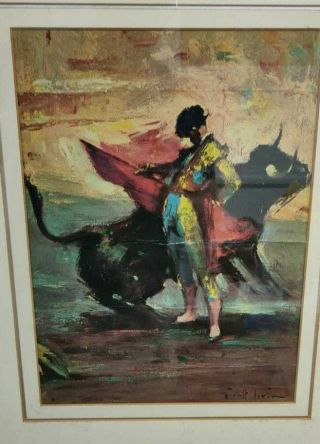 Great Signed Oil Painting Juan Giralt Lerin - Spanish Matador 60 