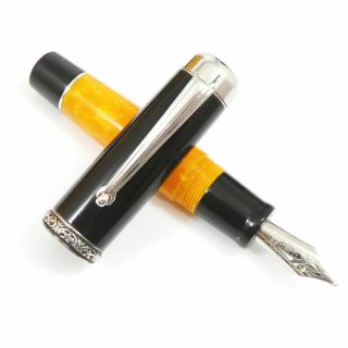 Auth Delta Dolcevita Medium Stout 18k Gold Nib Fountain Pen Brand - G1842