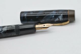 Rare Vintage Le Tigre 100 Fountain Pen By Conway Stewart Blue Marble Button Fill