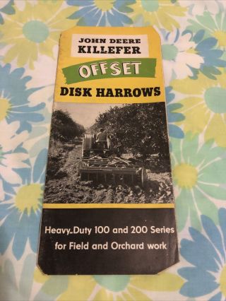 1948 John Deere Killefer Offset Disk Harrows Ag Sales Brochure