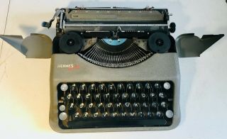 1949 Hermes Baby Typewriter Metal Cover Ribbon Made In Switzerland