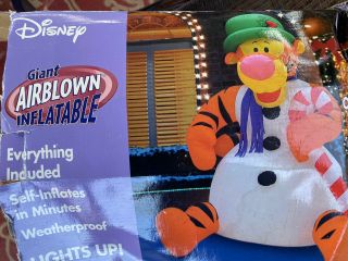 Gemmy Airblown Christmas Inflatable 8ft Disney Tigger As Snowman