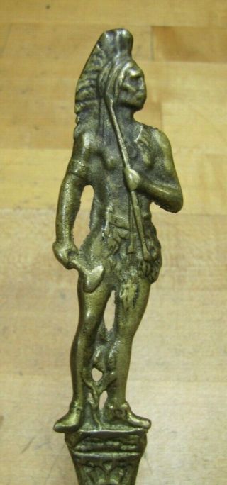 Old Brass Native American Indian Chief Letter Opener Page Turner Full Figural