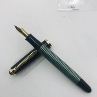 J745 Pelikan 400 Fountain Pen Green & Black 14k Gold 585