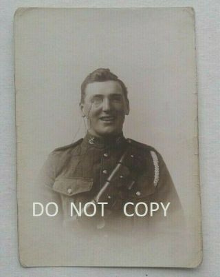 C.  1917 Rppc.  Uniformed Canadian Soldier Wearing Monocle Canada World War I