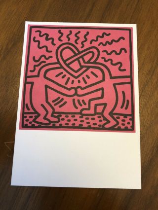 Postcard Keith Haring Untitled 1989 Neck Heart Vtg