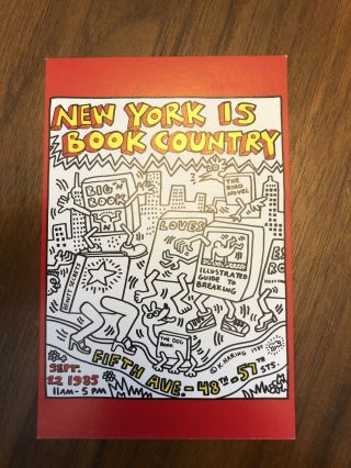 Postcard Keith Haring York Book Lovers Street Fair 1985 Vtg
