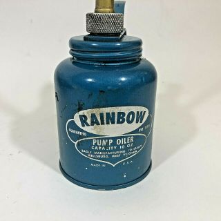 Vintage Rainbow Pump Oiler 10 Oz.  Eagle Manufacturing Co.  Made In Usa