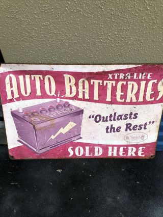 Ol’sparky Batteries Old Metal Sign 17”x 11”