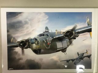 B - 24h Liberator Print 1/50 Signed By Artist Ron Cole 15 Af,  455 Bg,  741 Bs