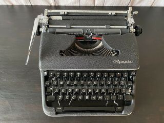 1960 Olympia SM - 4 Portable Typewriter With Case,  Manuals,  And Brushes 2