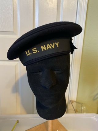 Ww2 Us Navy Enlisted Flat Cap Named