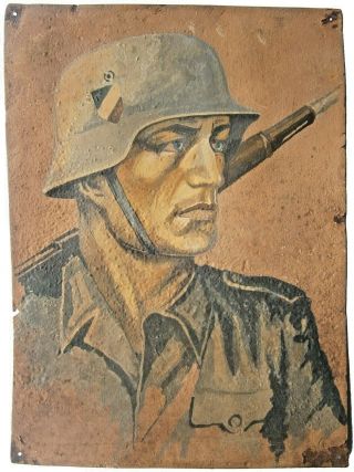 German Ww2 Handmade Portrait Soldier 