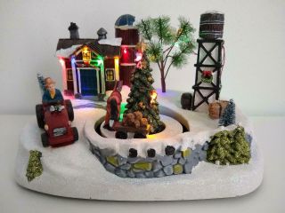 Christmas Village Scene - Horsing Around