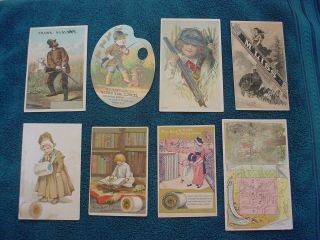 8 Victorian Trade Card J&p Coats Thread Child Mother Mcleans Ariosta Coffee