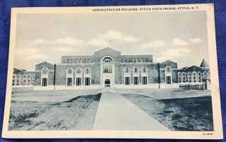Vintage Postcard Administration Building Attica State Prison York Ny