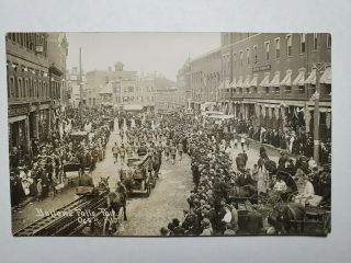 1910 Rppc Real Photo Postcard Bellows Falls Vt Fair Main St Parade