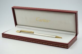 Cartier Must De Cartier Ballpoint Pen Silver & Gold C05