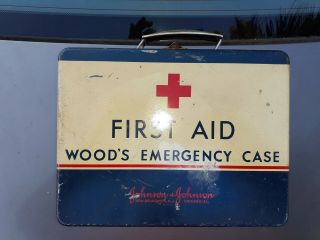 1939 Pre Ww2 Woods Emergency Case First Aid Kit Johnson And Johnson Rare