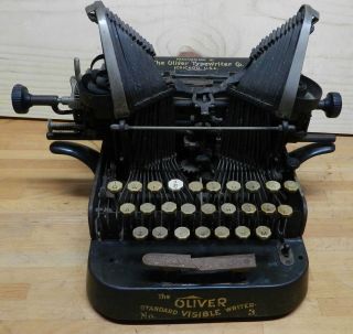 1906 Oliver Visible Typewriter Model No - 3 Serial 172933 For Repair Or Parts