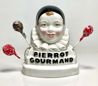 Vintage Pierrot Gourmand Lollipop Counter Display Stand Made In Italy