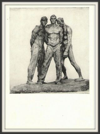 Ww2 Heroes Shooting Strongmen Handsome Men Muscle Bulge Physique Soviet Art Card