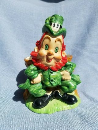 Lefton Vintage St.  Patricks Day Leprechaun Planter Irish Figurine