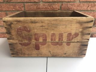 Spur Soda Pop Case Wood Box Vaughan Beverage Antique Crate Vintage Old Sign Rare