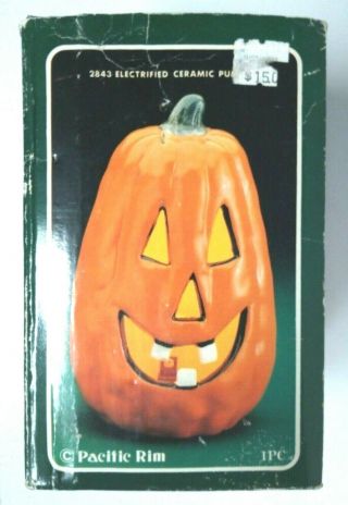 Jack O Lantern Lighted Electric 1991 6 " Pacific Rim Import 2843 Halloween