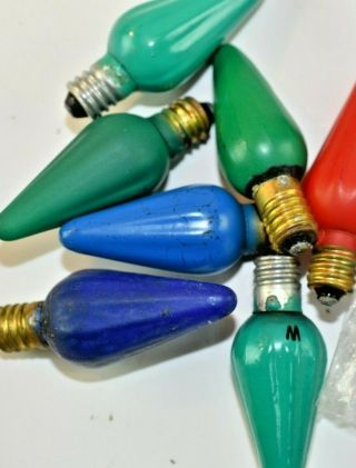 35,  Vintage Christmas Westinghouse Tree Lights C - 6 Small Bulbs Multi Colored