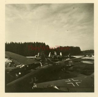 Wwii Photo - Us View Of Captured German Bomber Planes In Boneyard