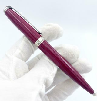 S.  T.  Dupont Fidelio Plum Lacquer Sterling Silver Trim 5.  25 " Ballpoint Pen