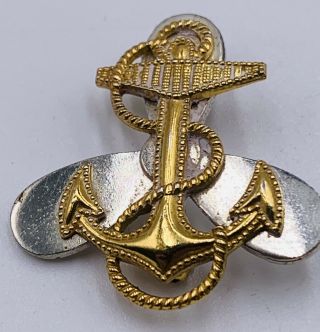 Wwii Sterling Silver Us Navy Waves Anchor Propeller Pin