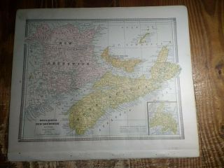 Map of The District of Alaska - Map of Nova Scotia & Brunswick On Back 1885 2
