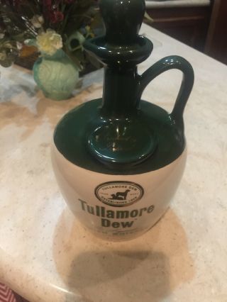 Tullamore Dew Irish Whiskey Decanter Jug Ceramic Liquor Bottle Pub Bar Decanter