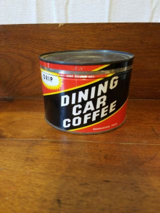 Dining Car Coffee Can Vintage Coffee Tin Rustic Primitive Kitchen Decor