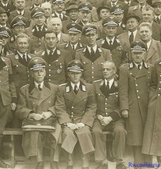 Bargain Large Photo: Rare German Luftschutz Home Defense Officers Posed For Pic