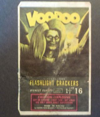 Voodoo Firecracker Pack Label - Vintage Fireworks Labels