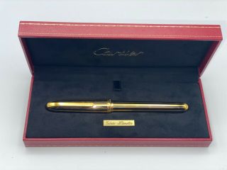 Louis Cartier Fountain Pen Limited Edition Gold/black Lacquer 18k Med Box